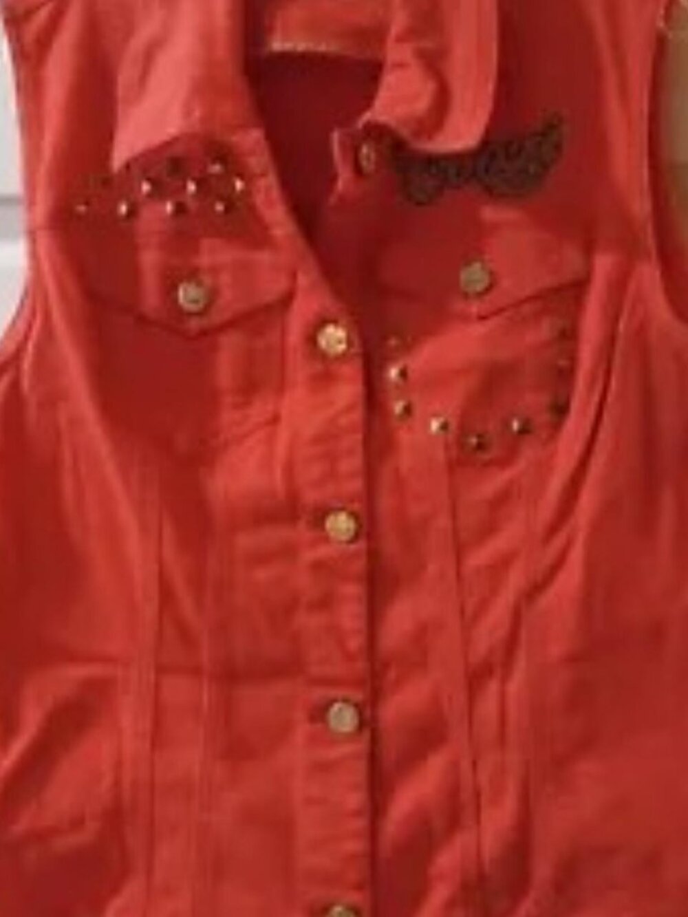 Coogi Women Jean Vest Jacket Shirt Top Size 1X